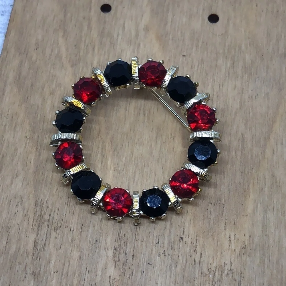Vintage  Austrian crystal elegant statement bejeweled brooch.